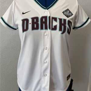 Nike White Jersey with Teal and Red Accents